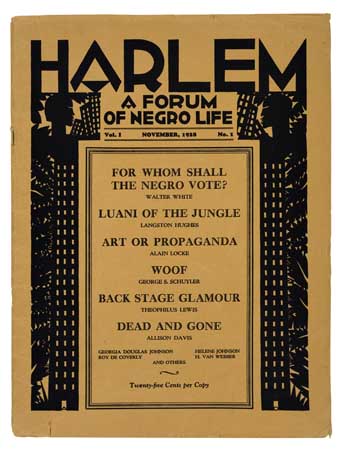 (LITERATURE AND POETRY.) THURMAN, WALLACE, Editor. Harlem; a Forum of Negro Life.